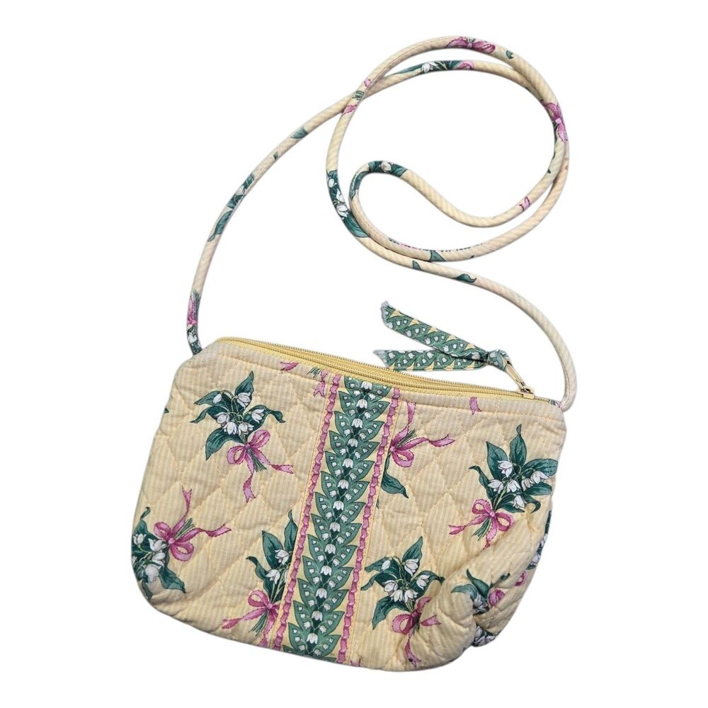 Vintage Vera Bradley Pink, yellow, and Green Floral purse crossbody bows
